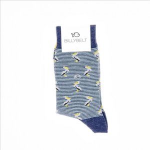 Yellow Pelican - Animal Cotton Socks - (Blue, Yellow, & White)